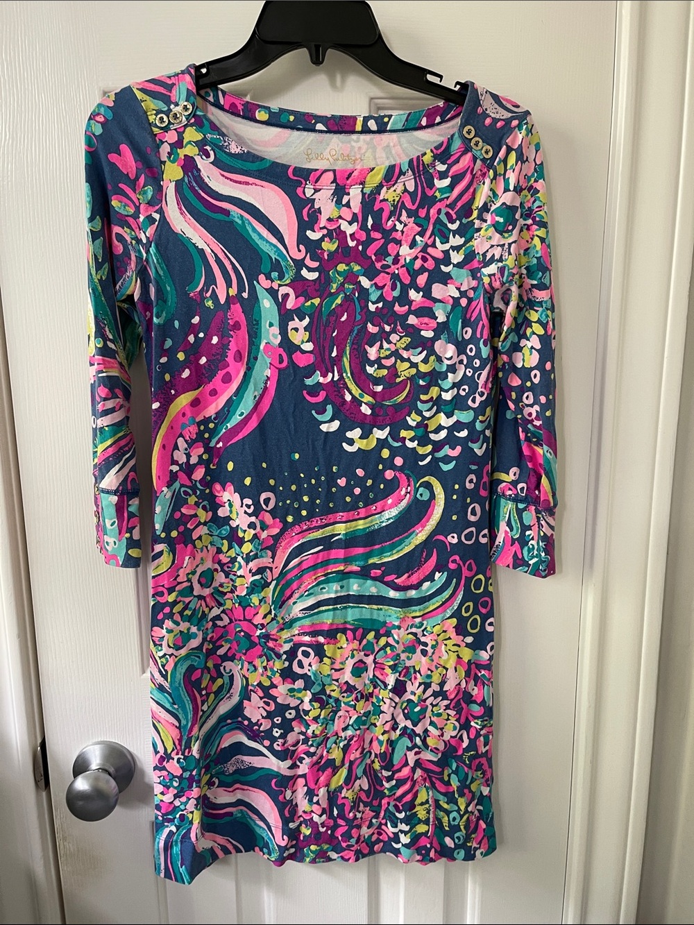 Lilly Pulitzer Multicolor Floral-Print Shift Dress - Navy & Pink
